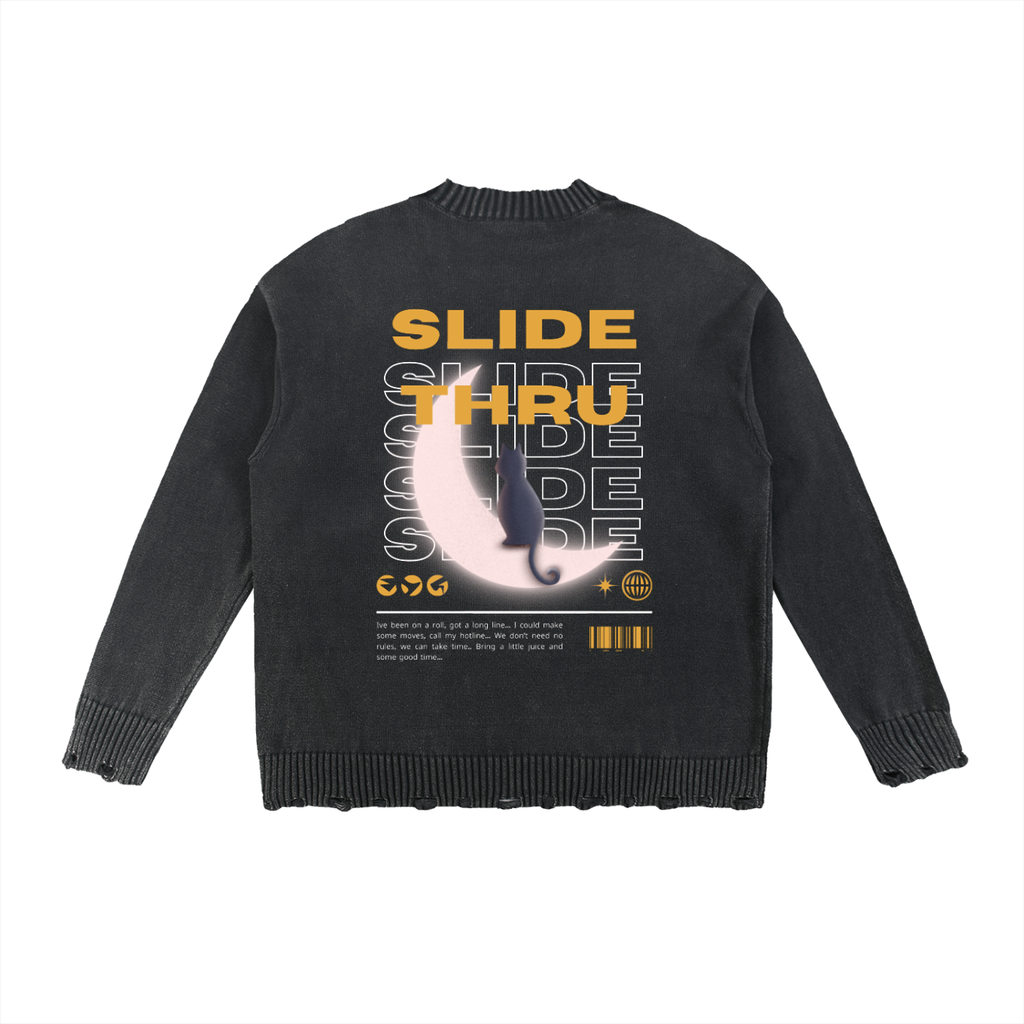 Vintage Washed Hand-Frayed Sweater