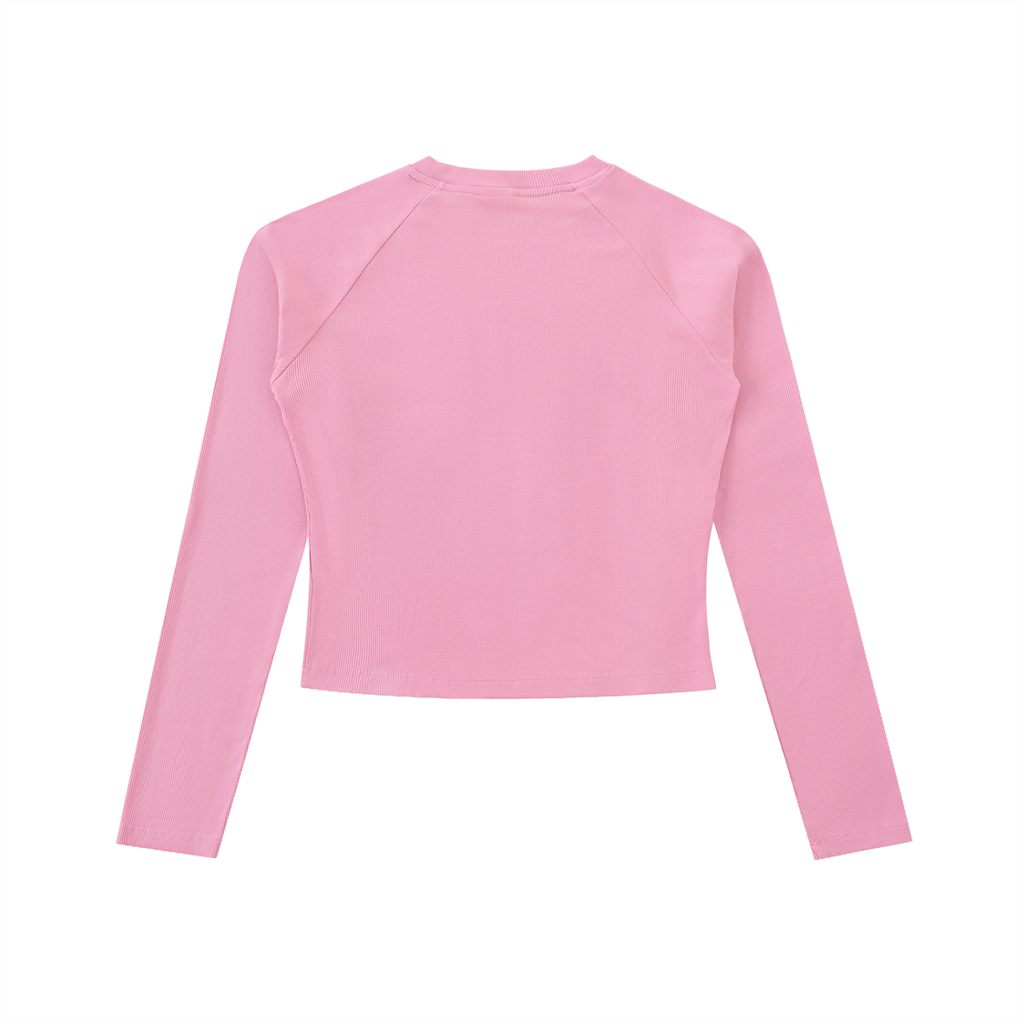 Dyed Washed Raglan Long Sleeve Slim T-Shirt