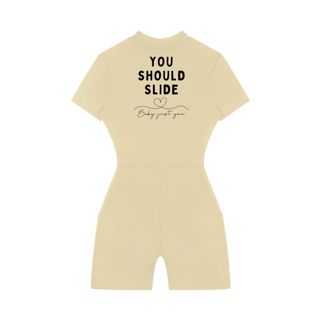 Women's Quarter-Zip Short Sleeve Romper