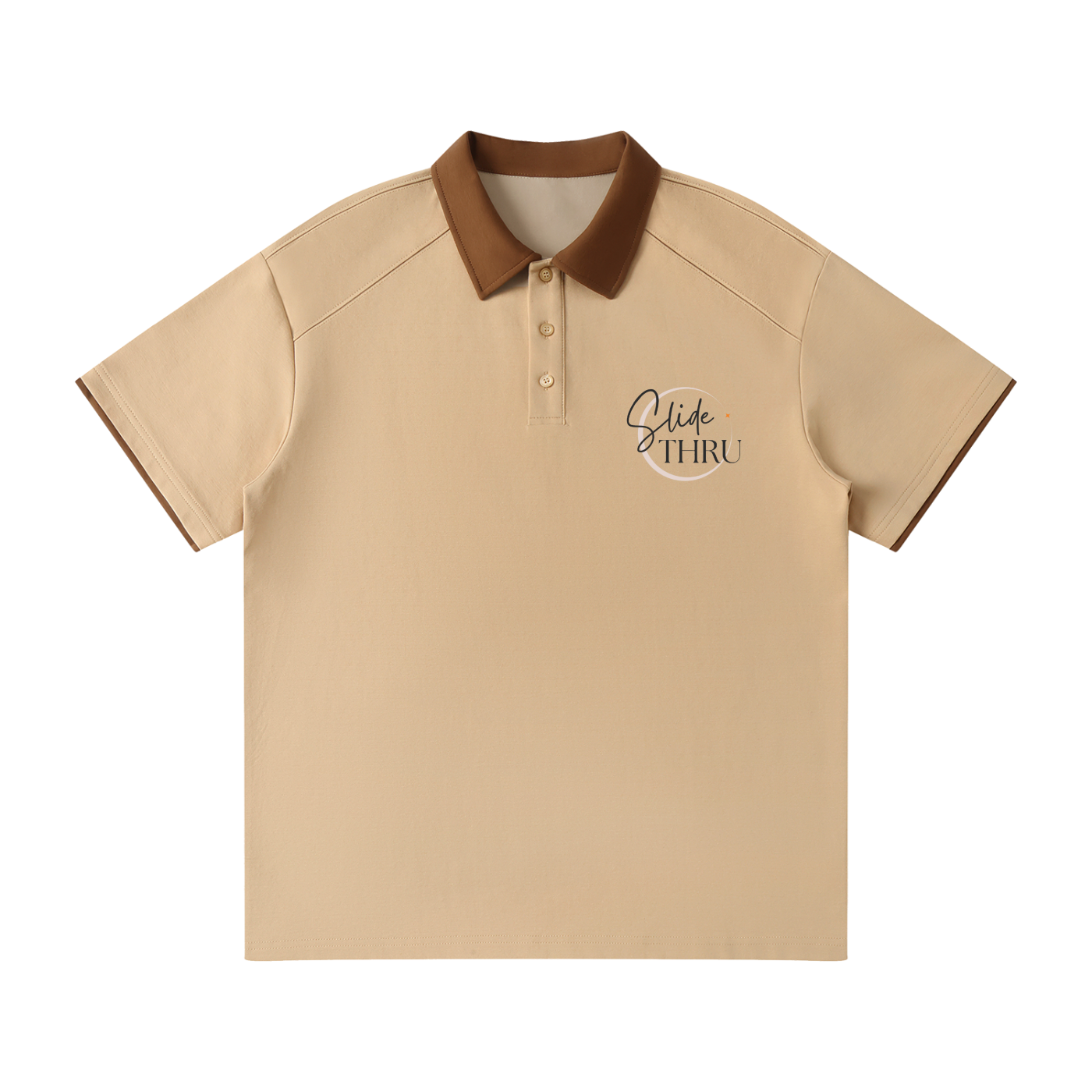 Contrast Collar Raglan Polo Shirt