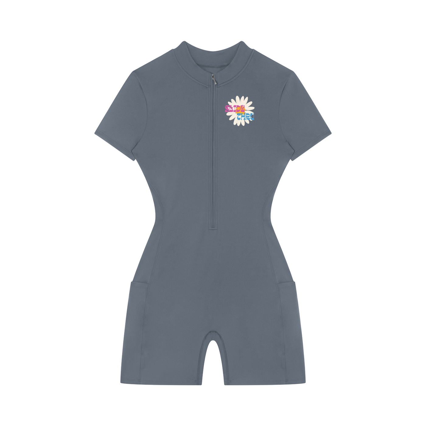 Women's Quarter-Zip Short Sleeve Romper