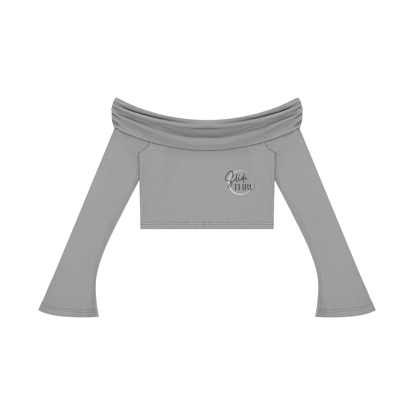 Women's Off-the-Shoulder Bell Sleeve Crop T-Shirt