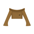 Women's Off-the-Shoulder Bell Sleeve Crop T-Shirt