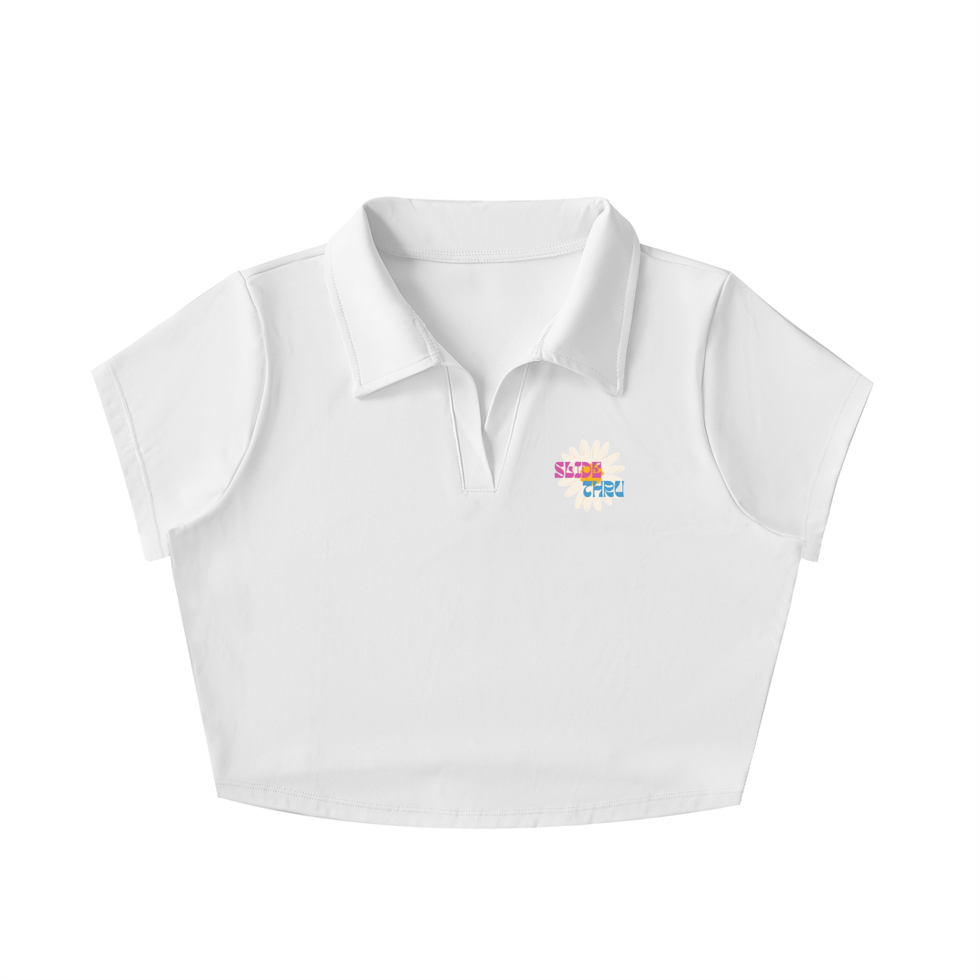 V-Neck Lapel Crop Top