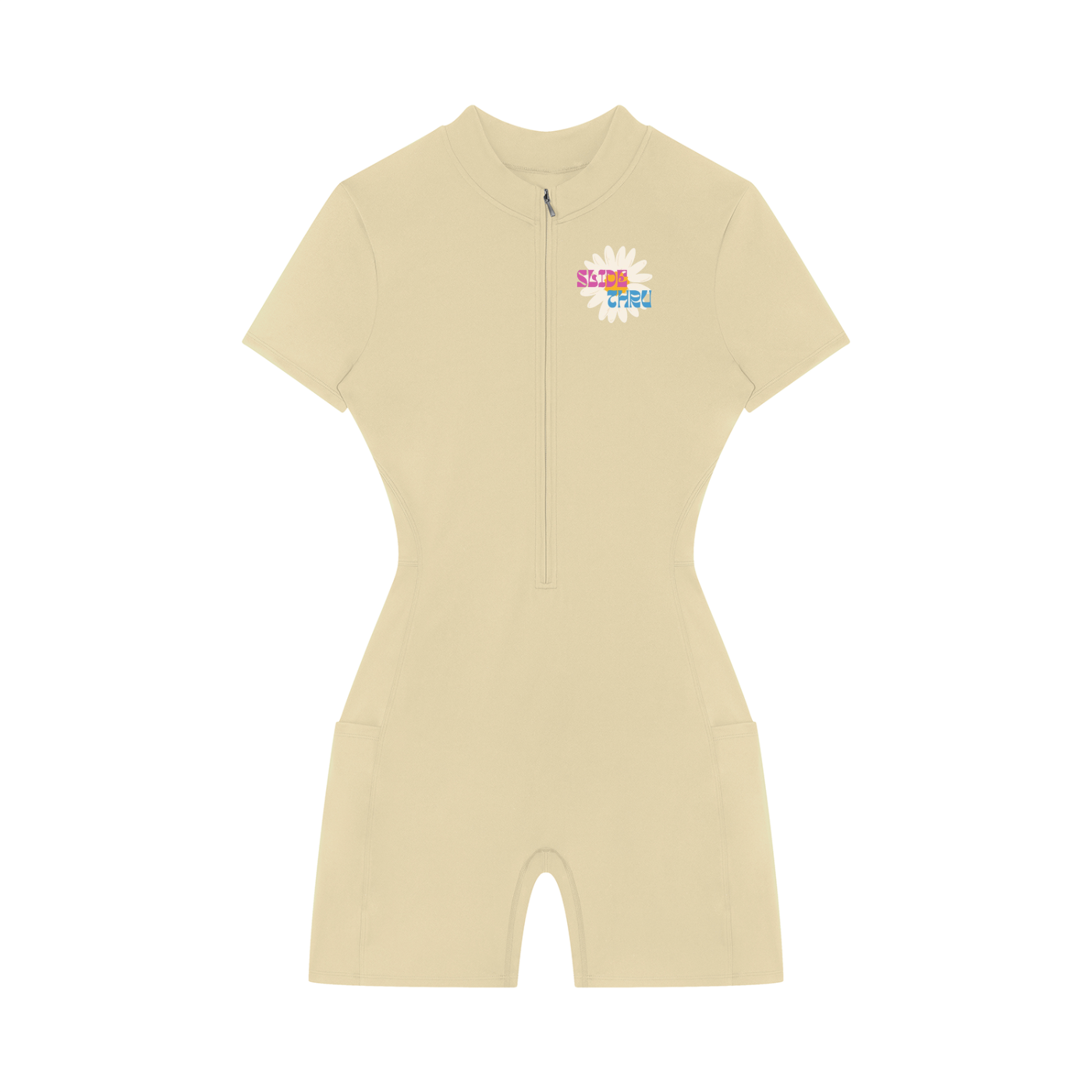 Women's Quarter-Zip Short Sleeve Romper