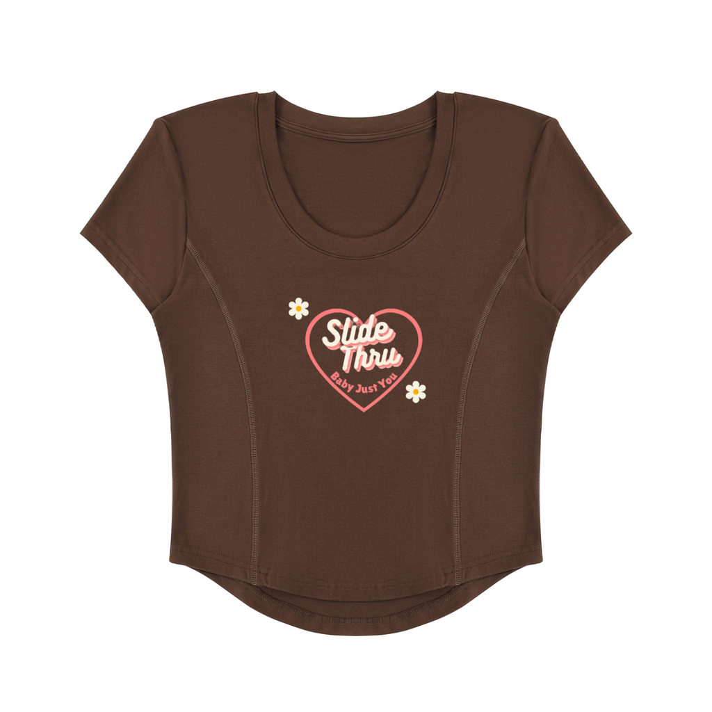 Women's Paneled Crop T-Shirt (Cute Girl Summer)