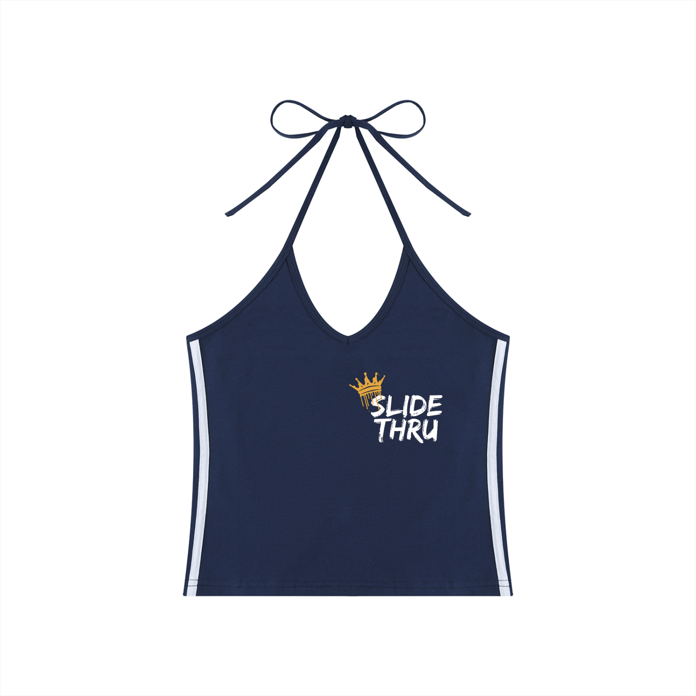 Women's Color Block Halter Crop Tank Top