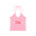 Women's Color Block Halter Crop Tank Top
