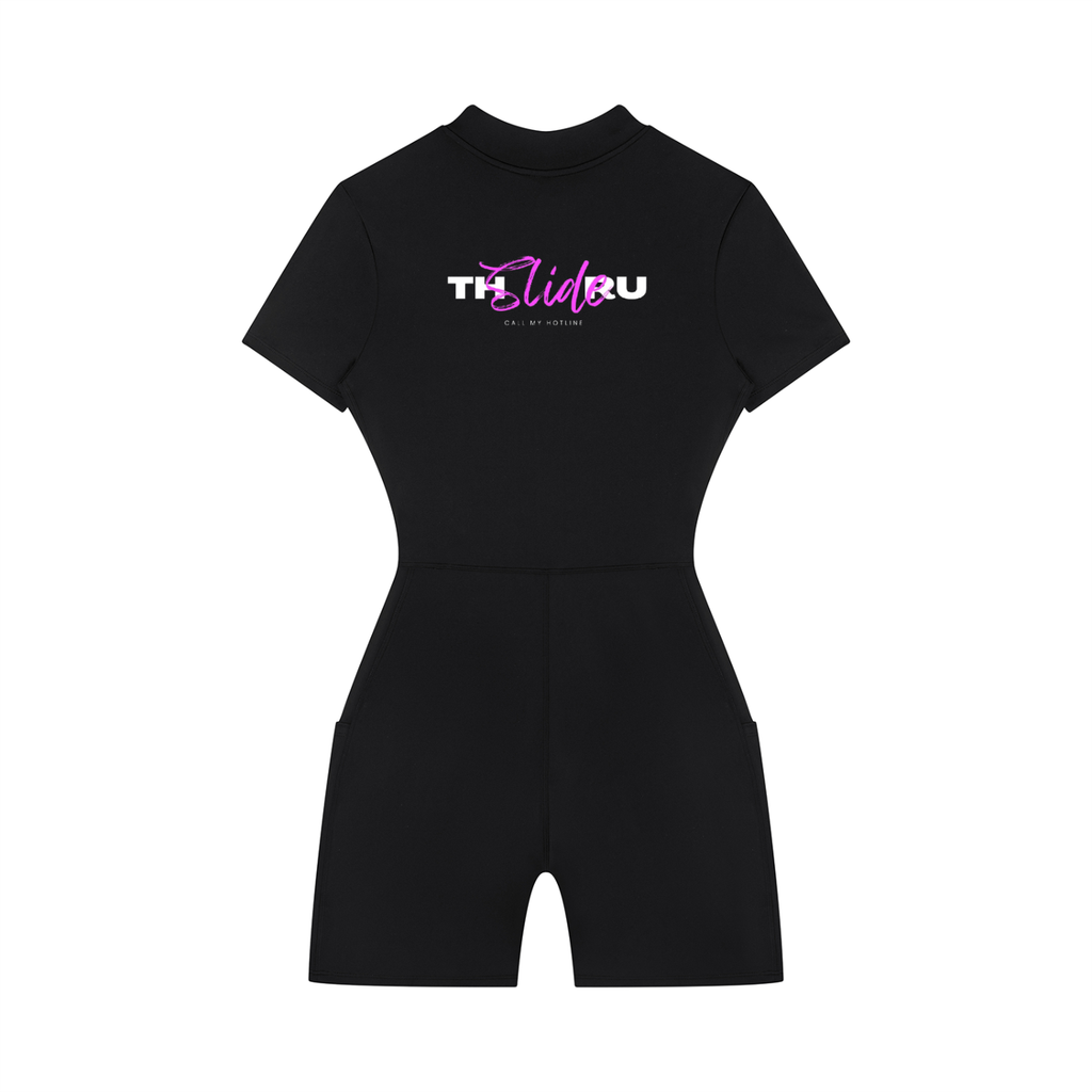 Women's Quarter-Zip Short Sleeve Romper