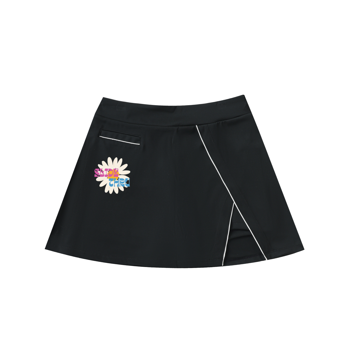 High-Waist Pocketed A-Line Skirt