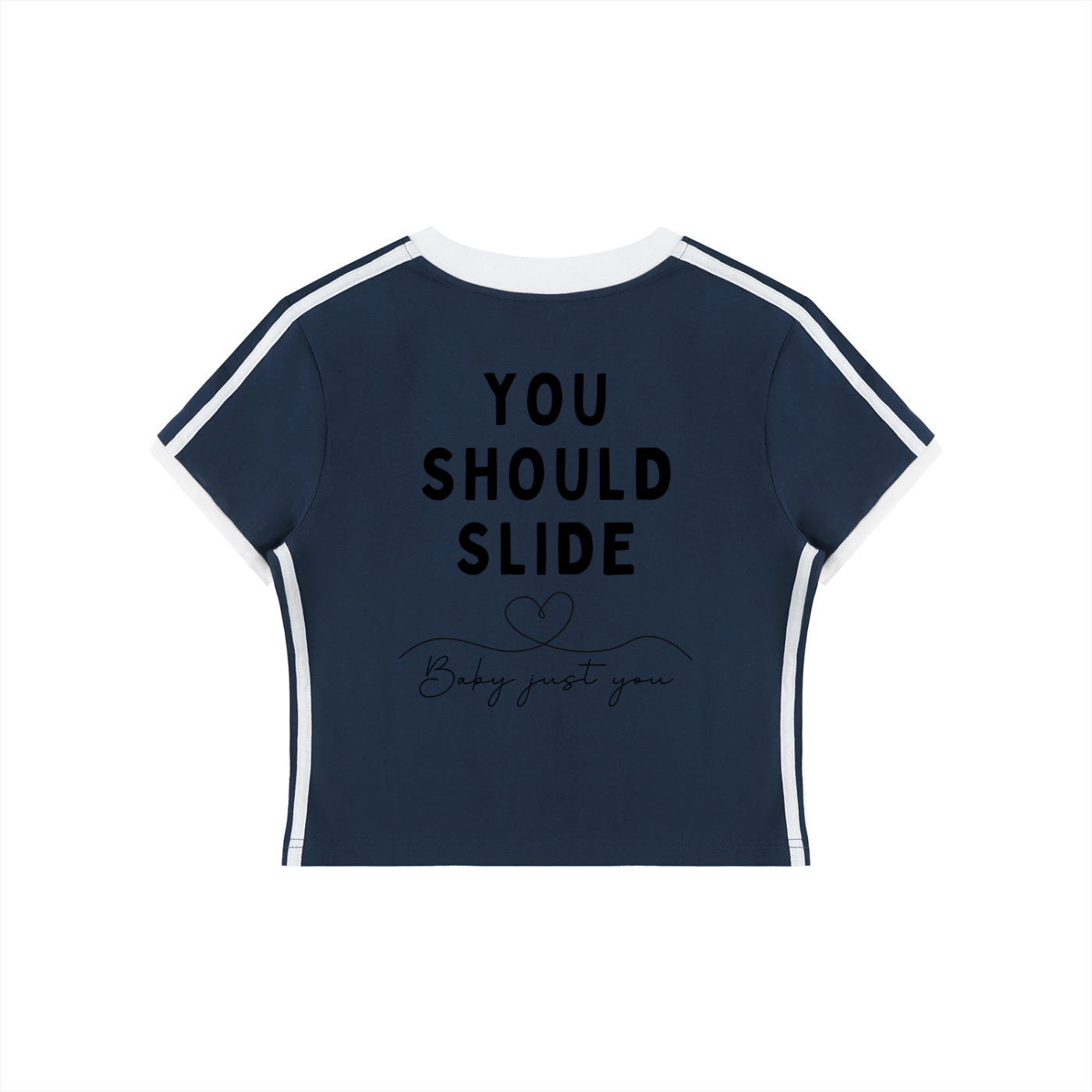 Women's Retro Binding V-Neck Crop T-Shirt