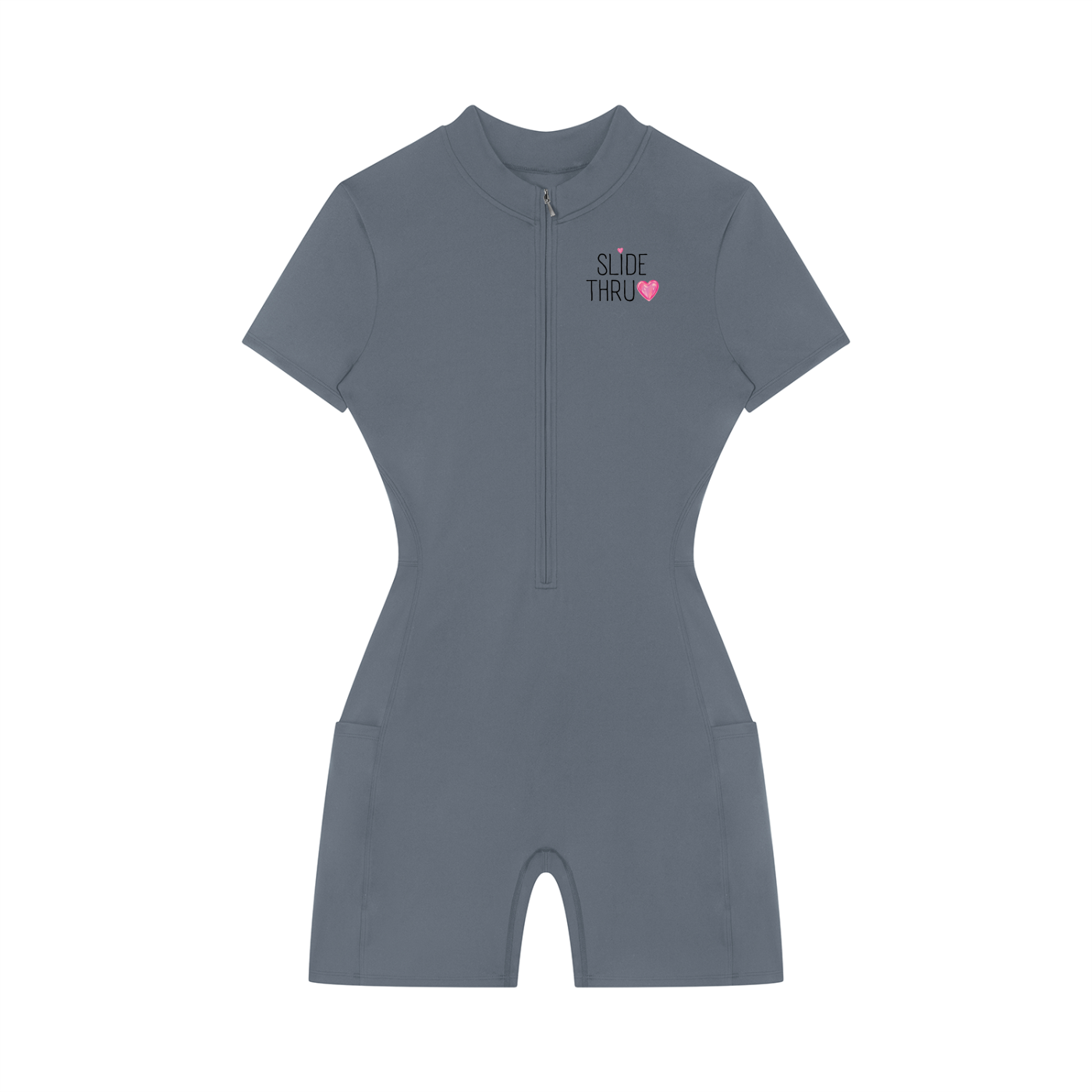 Women's Quarter-Zip Short Sleeve Romper