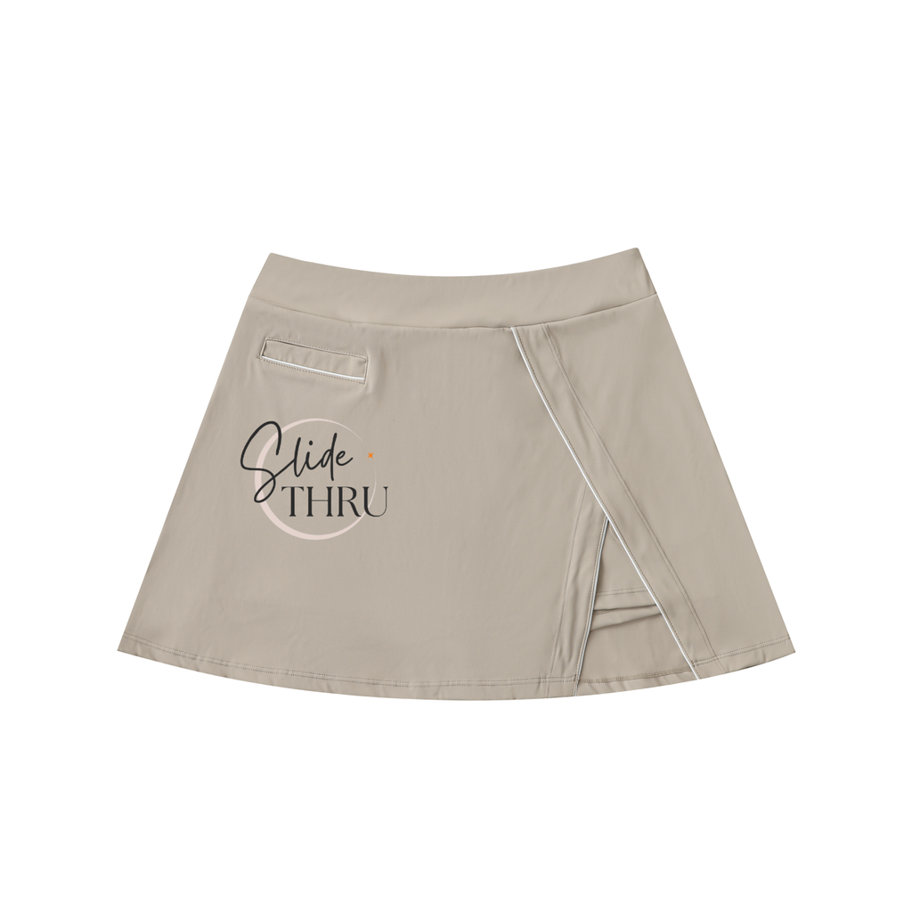 High-Waist Pocketed A-Line Skirt