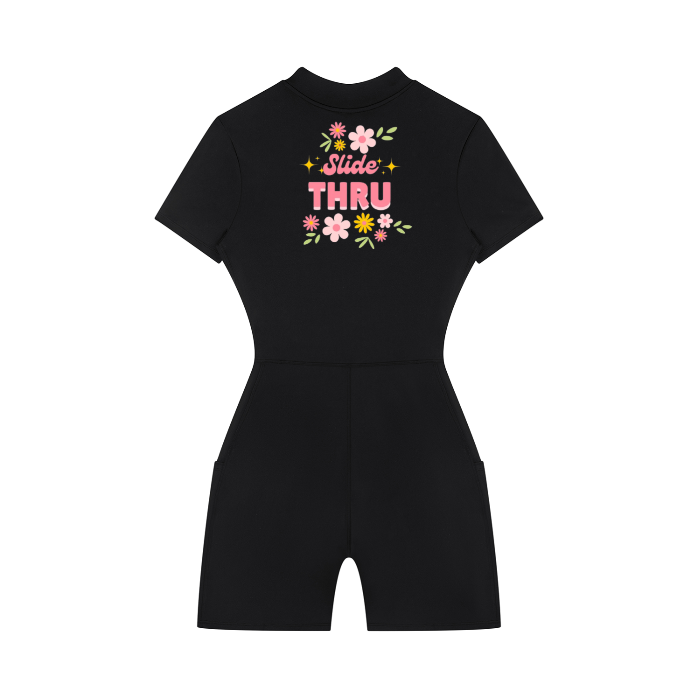 Women's Quarter-Zip Short Sleeve Romper