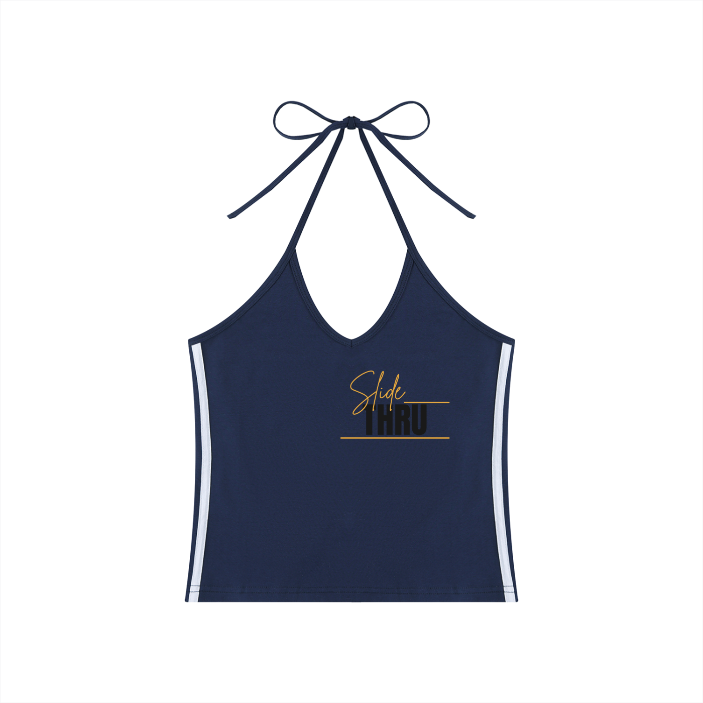 Women's Color Block Halter Crop Tank Top