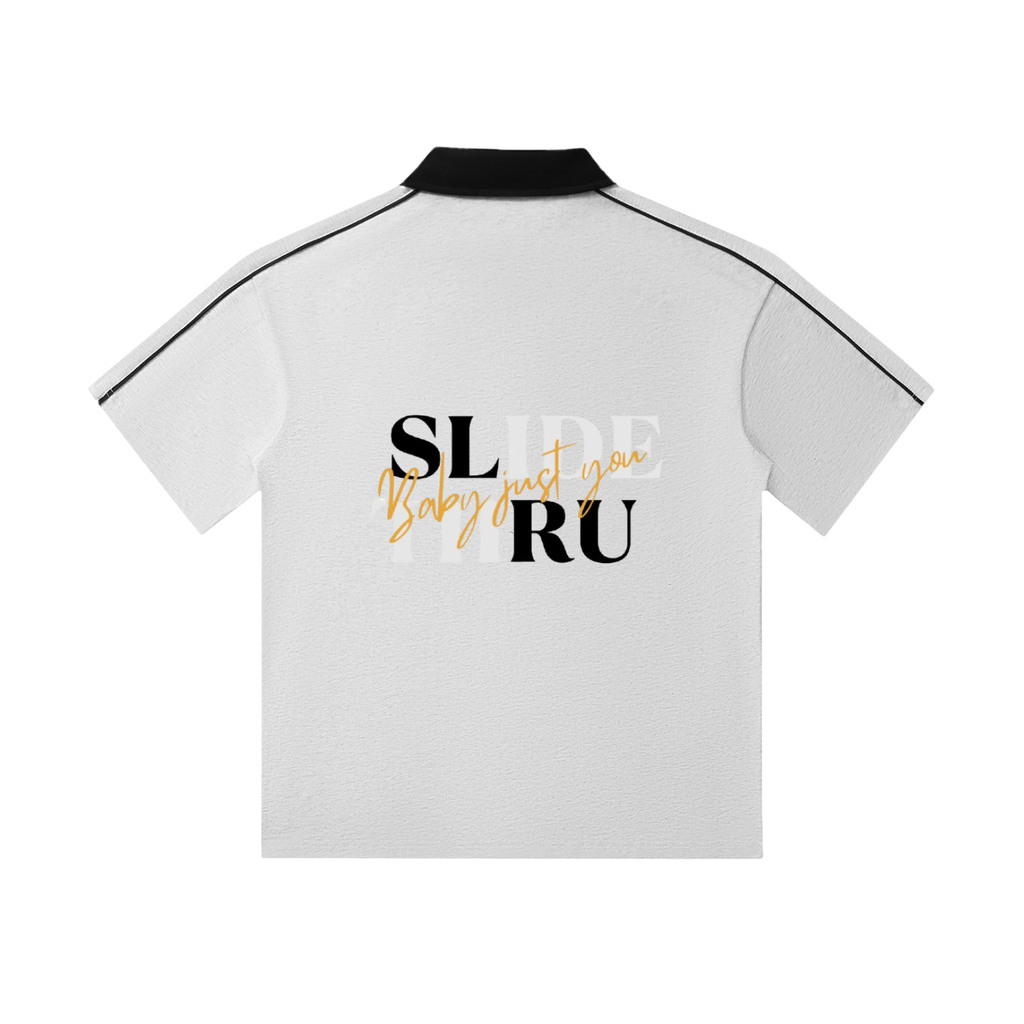 Contrast Collar Short-Sleeve Polo Shirt