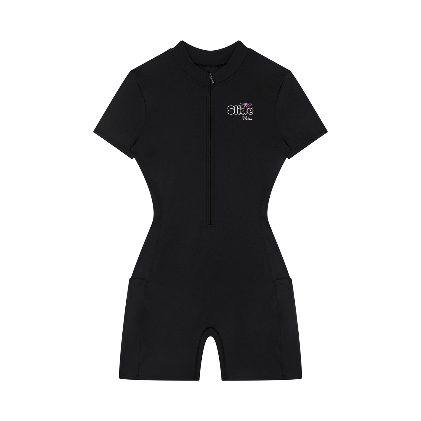Women's Quarter-Zip Short Sleeve Romper