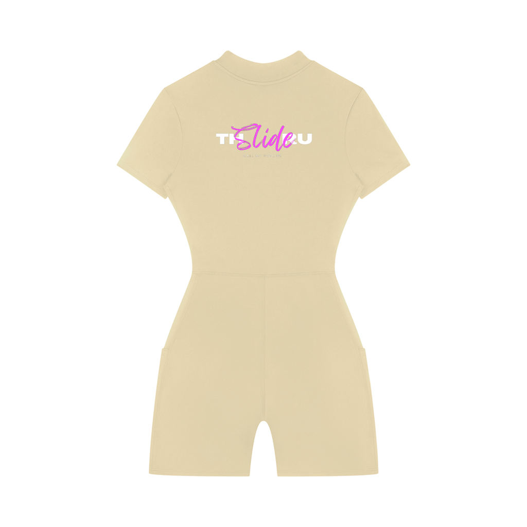Women's Quarter-Zip Short Sleeve Romper