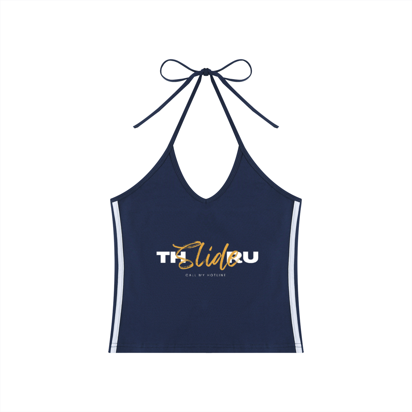Women's Color Block Halter Crop Tank Top