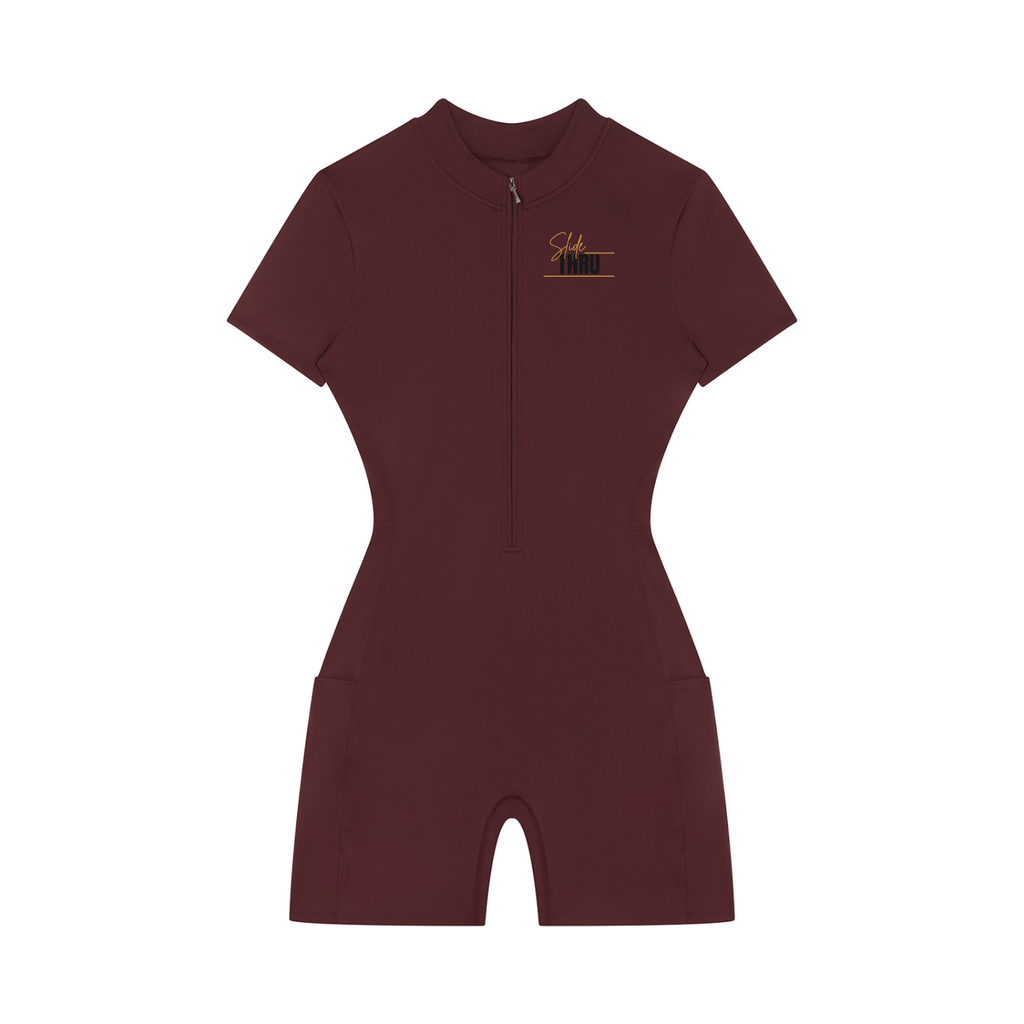 Women's Quarter-Zip Short Sleeve Romper