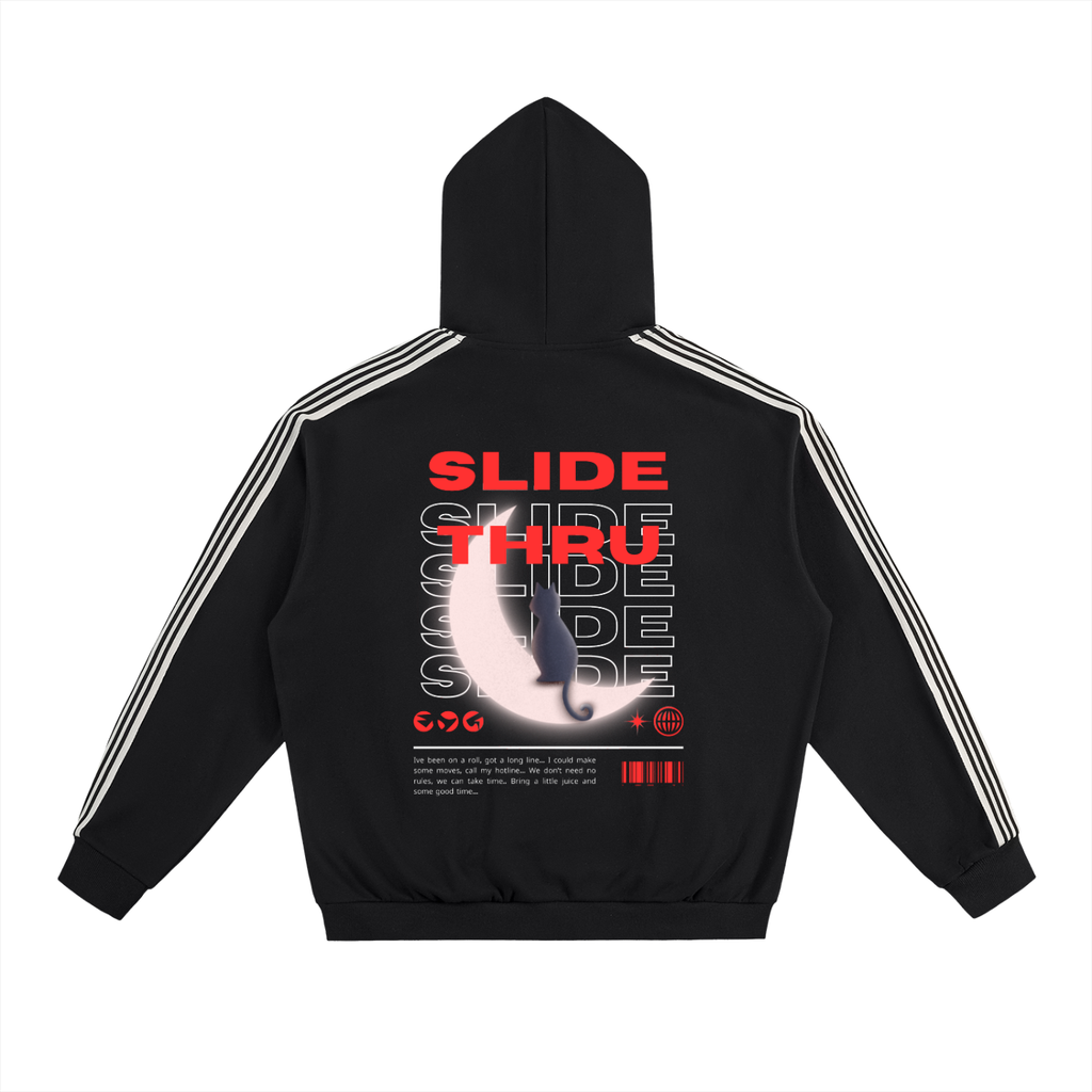 Side Stripe Drop-Shoulder Hoodie