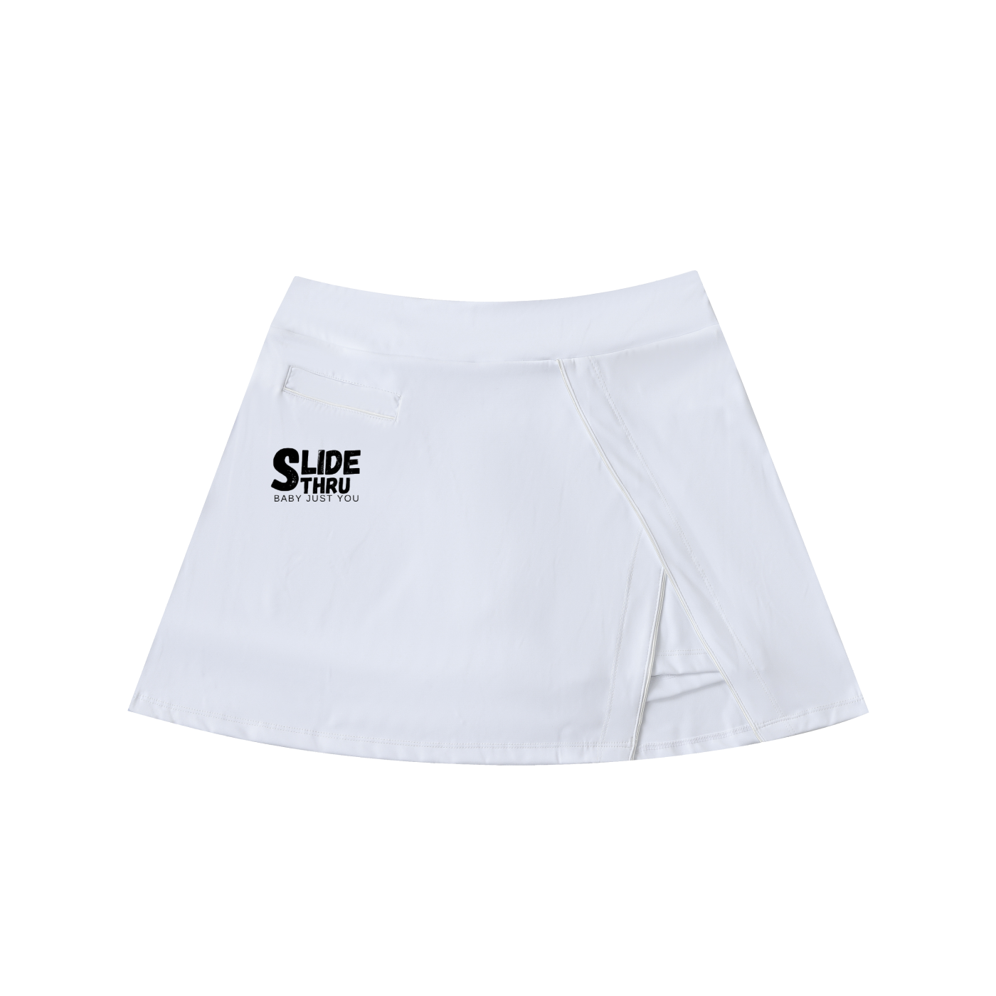 High-Waist Pocketed A-Line Skirt