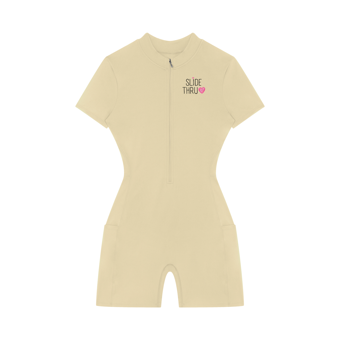 Women's Quarter-Zip Short Sleeve Romper