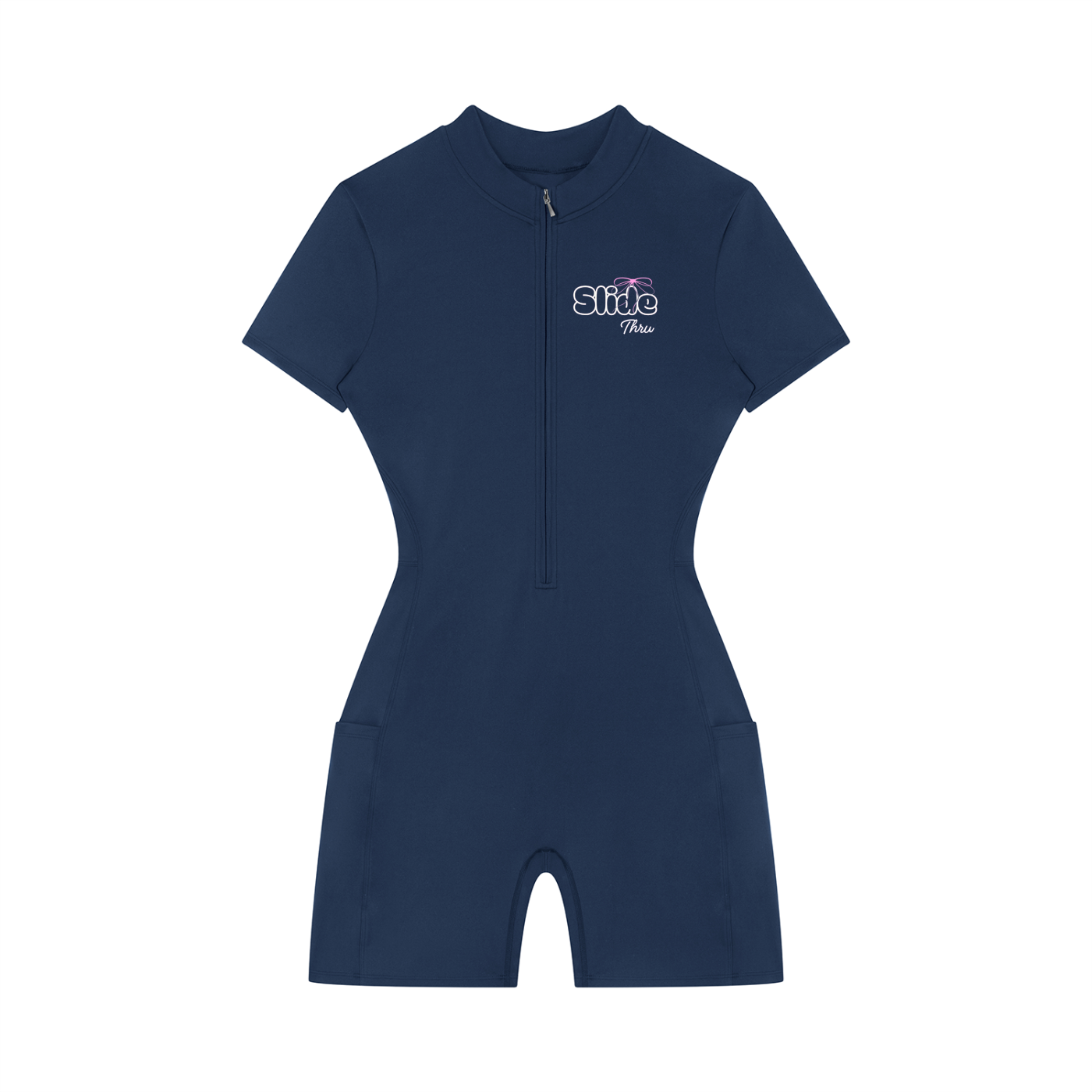 Women's Quarter-Zip Short Sleeve Romper