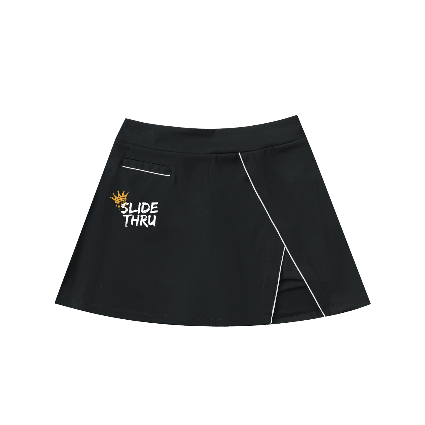 High-Waist Pocketed A-Line Skirt