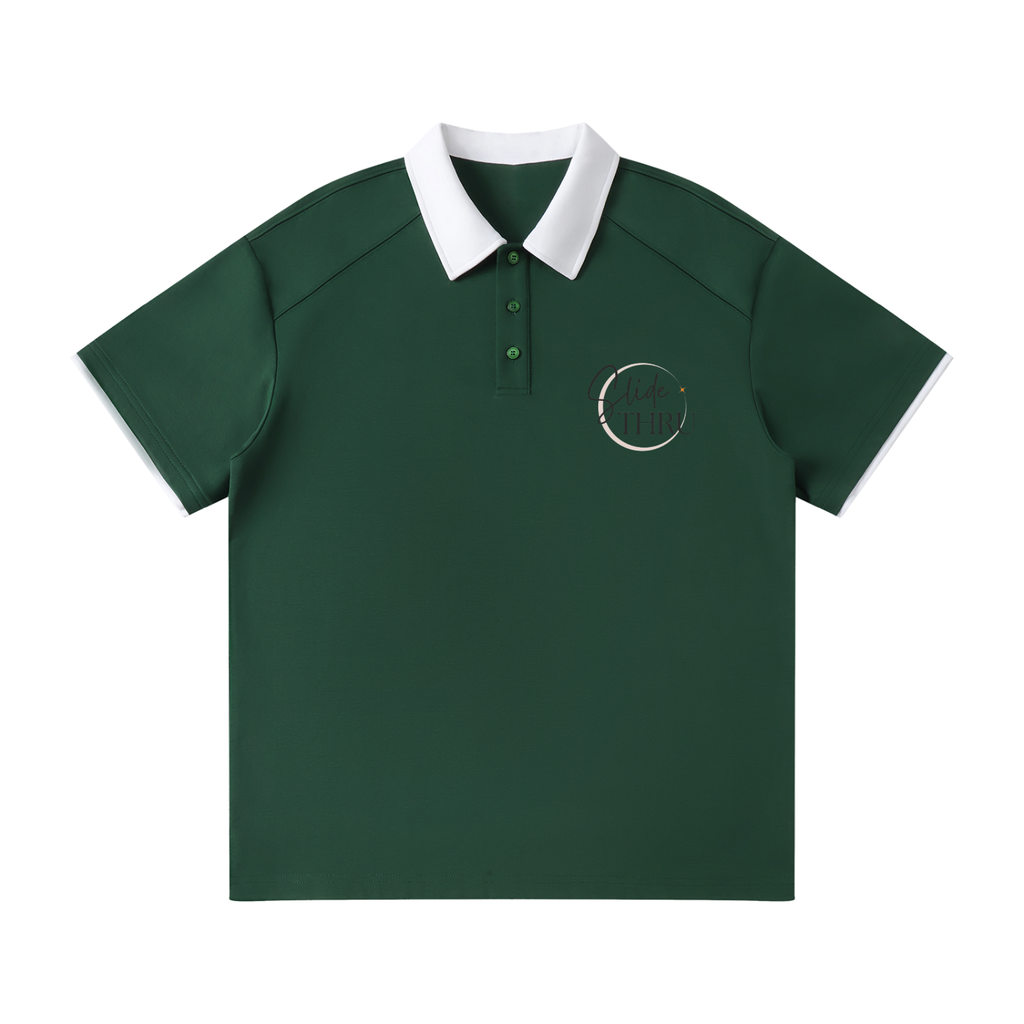 Contrast Collar Raglan Polo Shirt