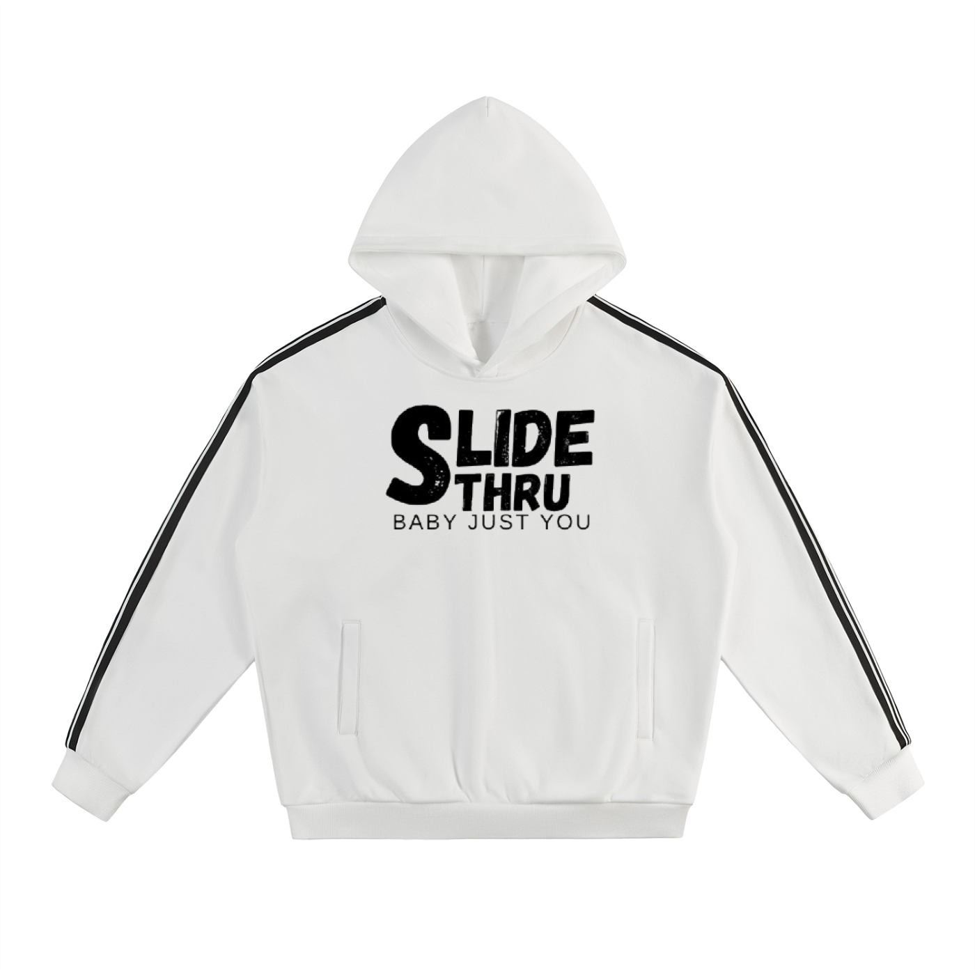Side Stripe Drop-Shoulder Hoodie