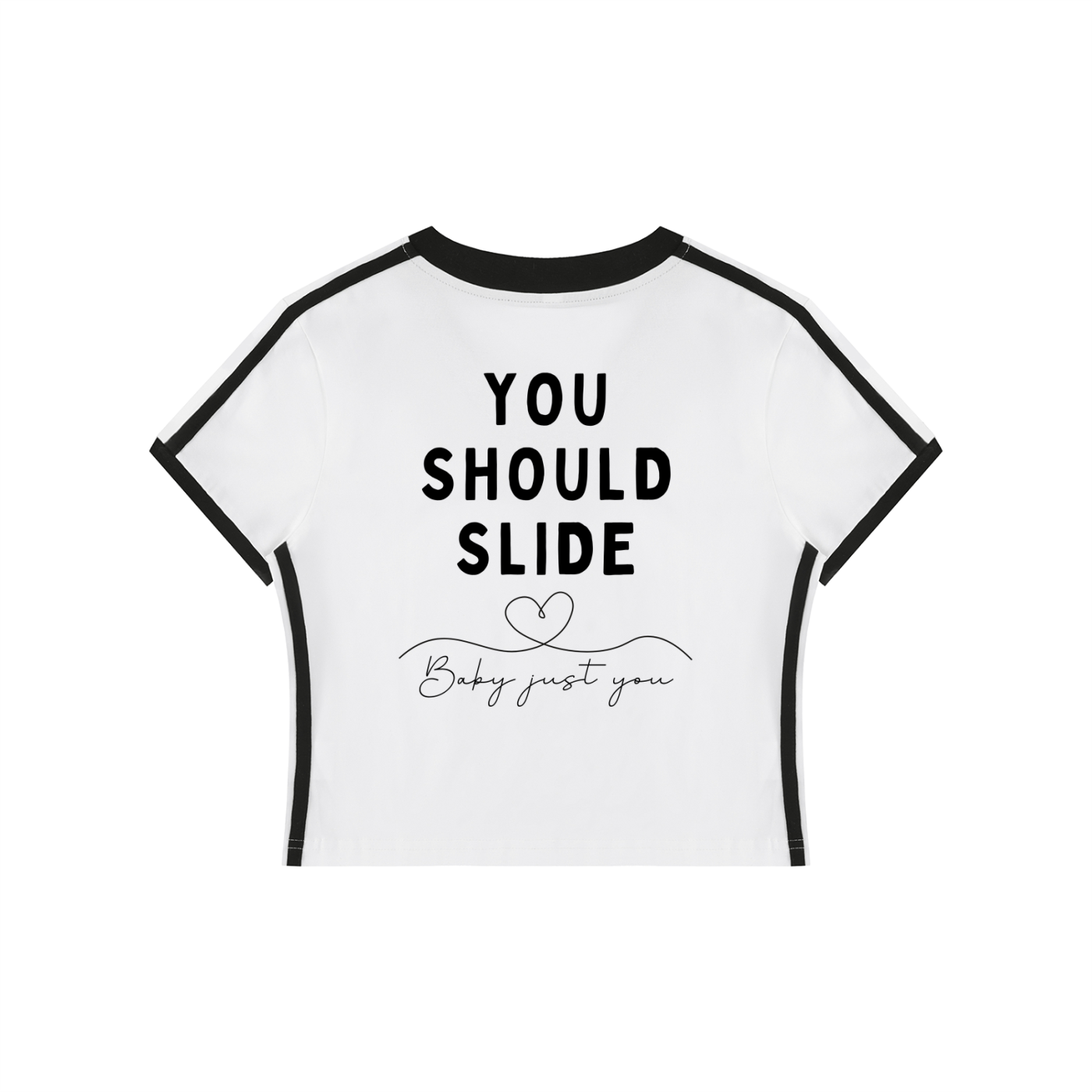 Women's Retro Binding V-Neck Crop T-Shirt