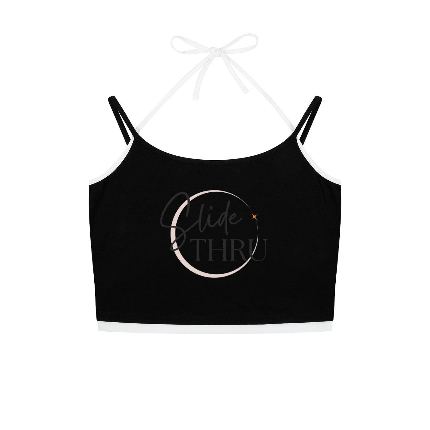 Contrast Binding Halter Tank Top