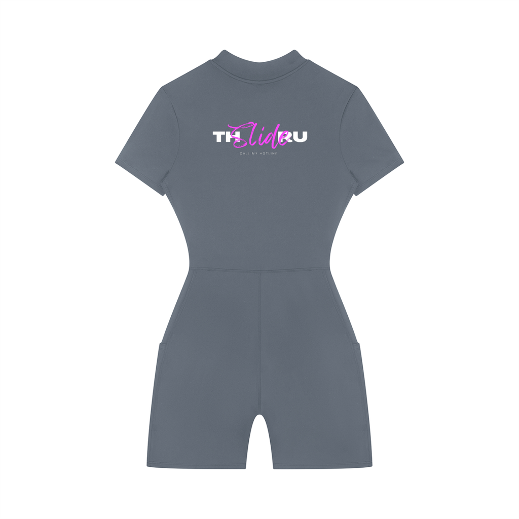 Women's Quarter-Zip Short Sleeve Romper
