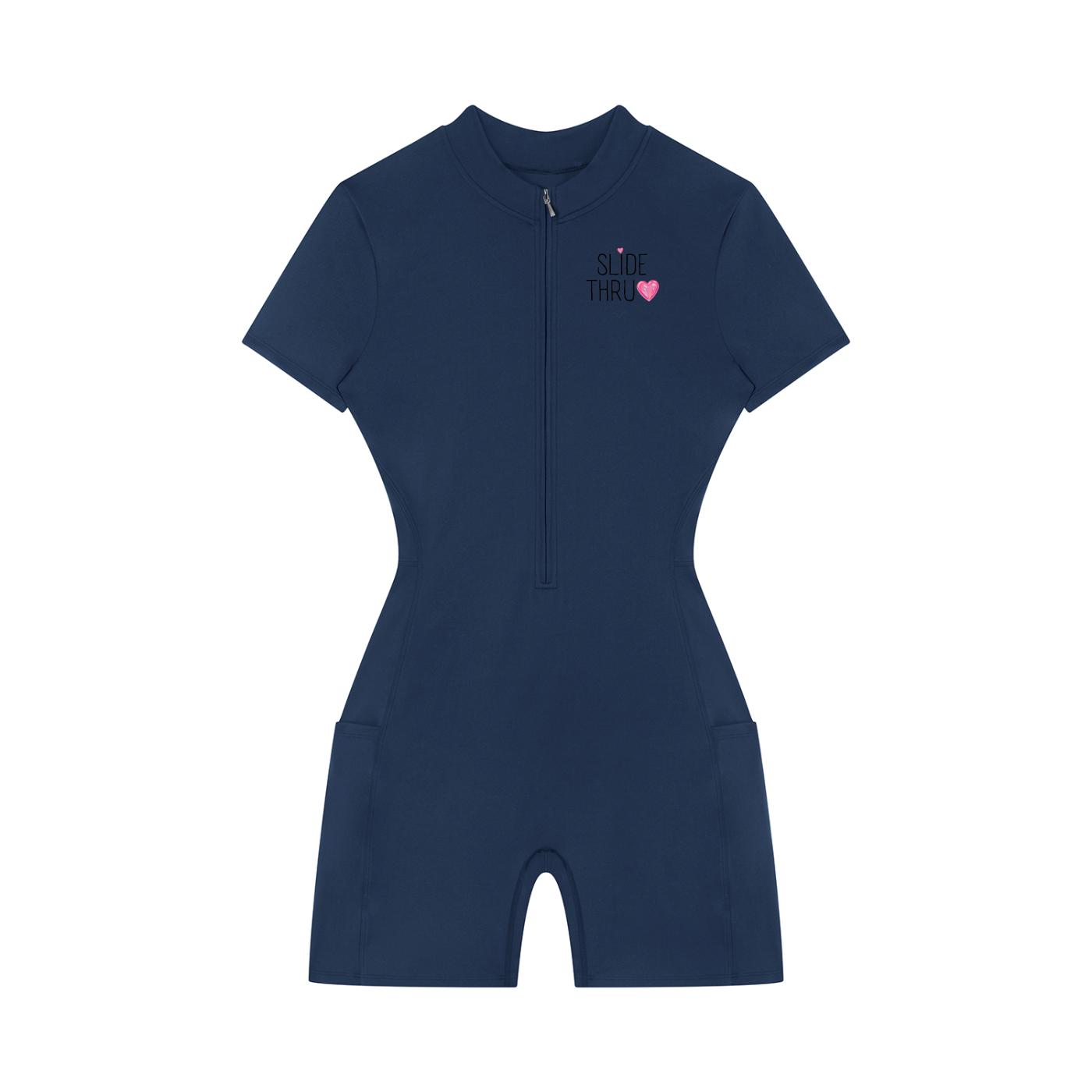 Women's Quarter-Zip Short Sleeve Romper