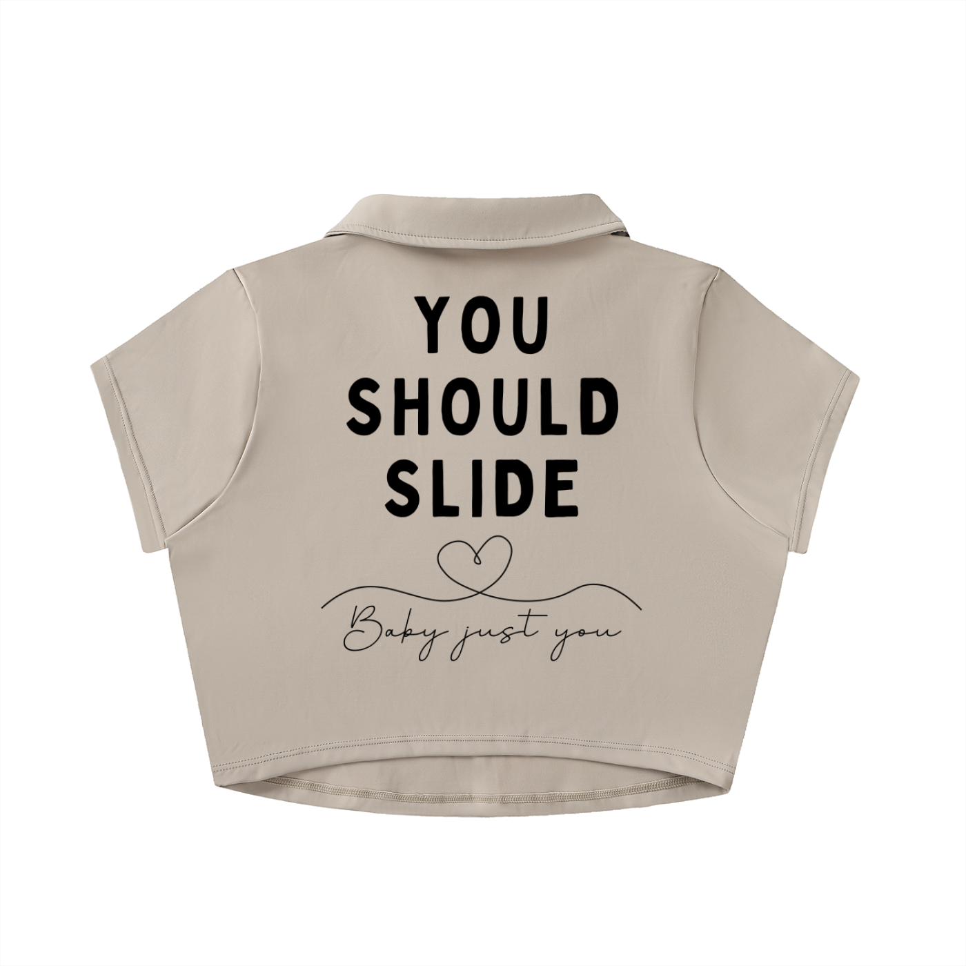 V-Neck Lapel Crop Top
