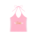 Women's Color Block Halter Crop Tank Top