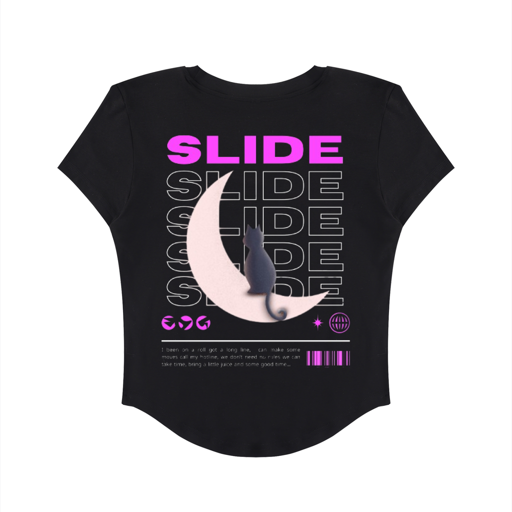 Women's Paneled Crop T-Shirt (Cute Bow)