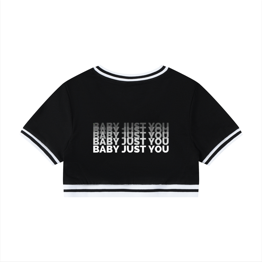 Women's Color Block V-Neck Crop T-Shirt