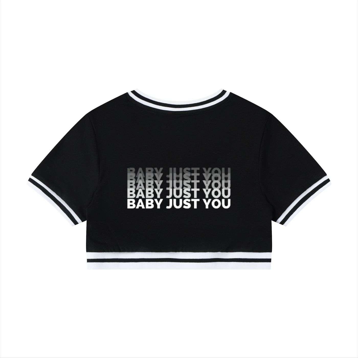 Women's Color Block V-Neck Crop T-Shirt