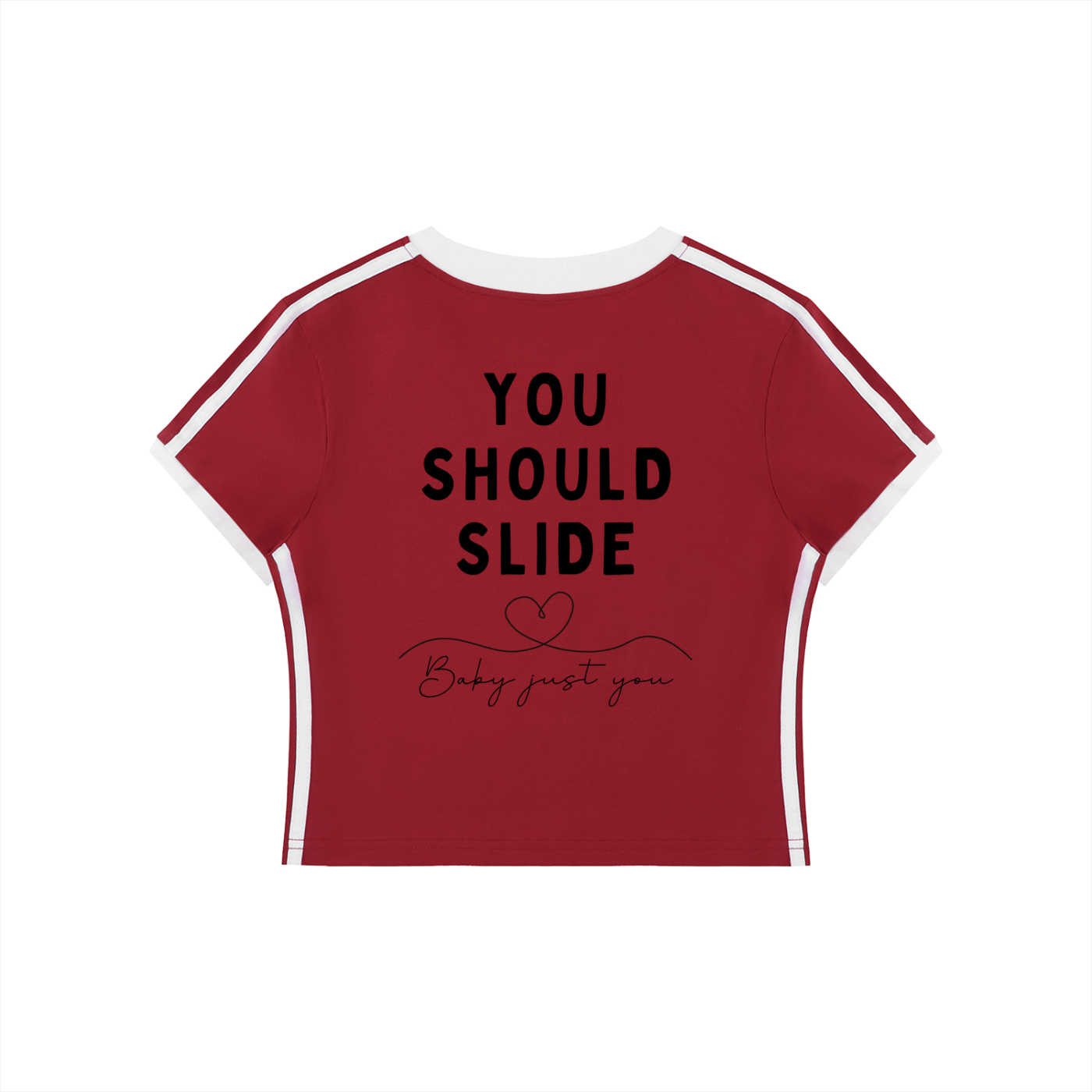 Women's Retro Binding V-Neck Crop T-Shirt
