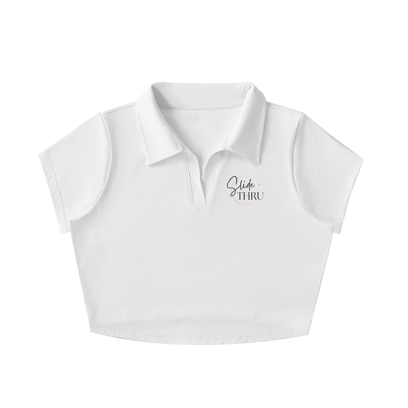 V-Neck Lapel Crop Top