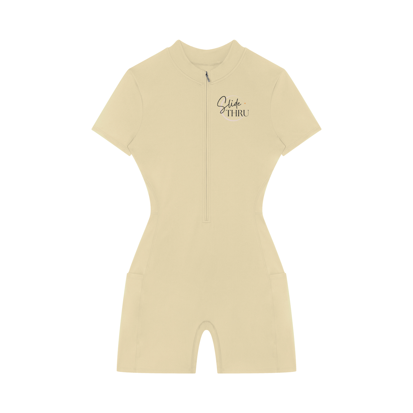 Women's Quarter-Zip Short Sleeve Romper