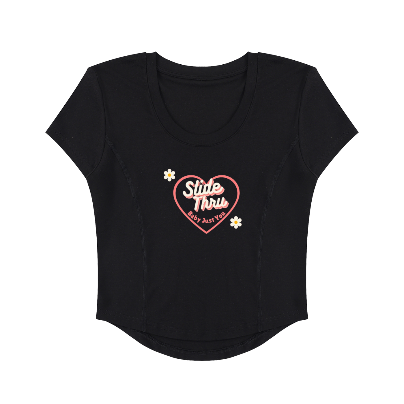 Women's Paneled Crop T-Shirt (Cute Girl Summer)