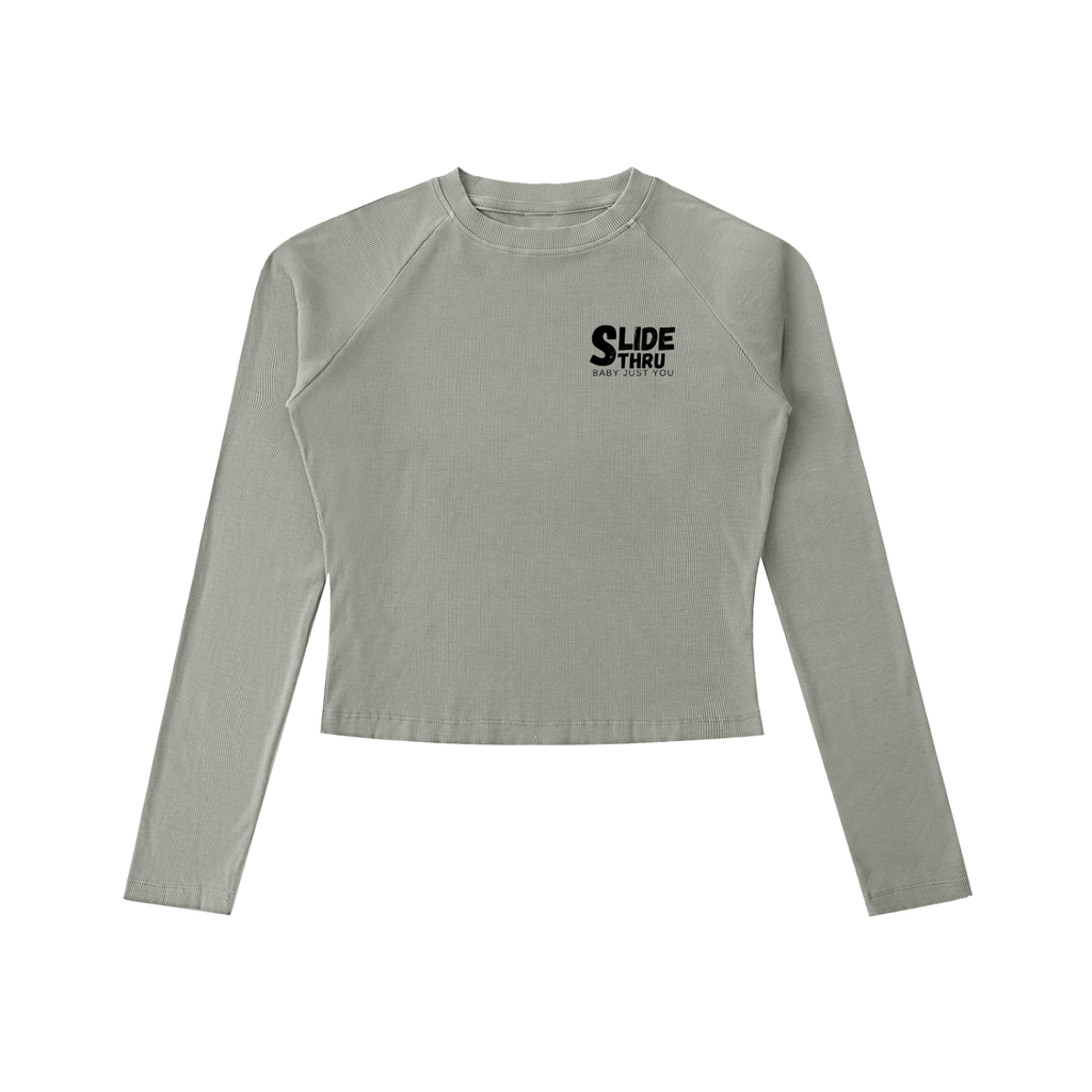 Dyed Washed Raglan Long Sleeve Slim T-Shirt