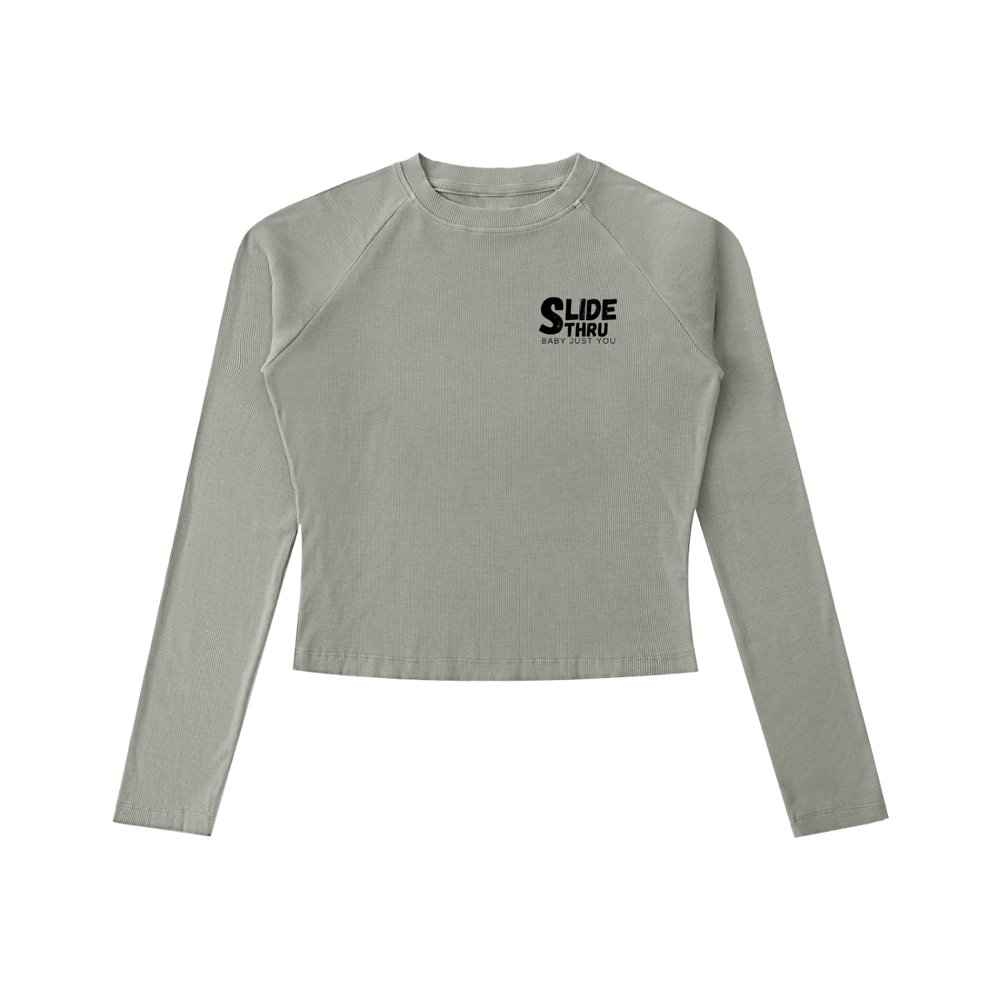 Dyed Washed Raglan Long Sleeve Slim T-Shirt