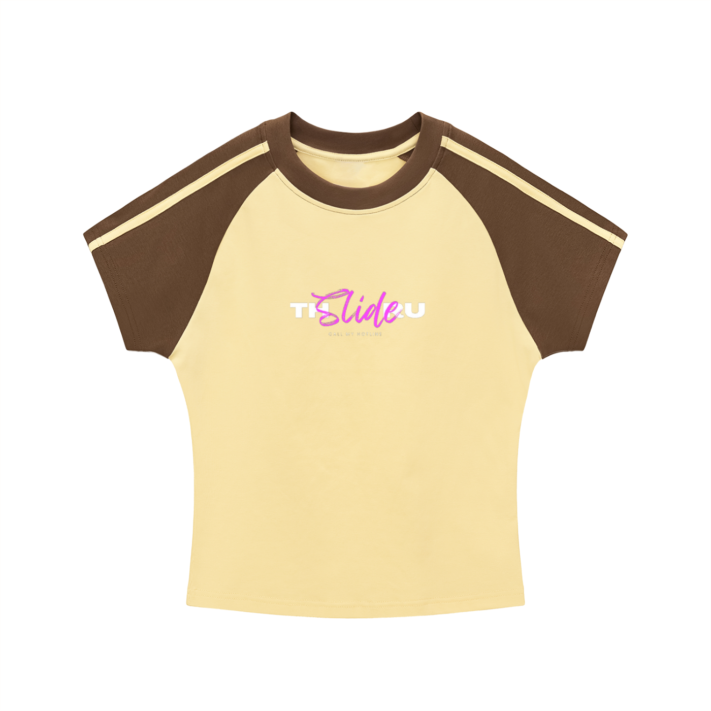 Contrast Stripes Bodycon Raglan  Sleeve T-Shirt