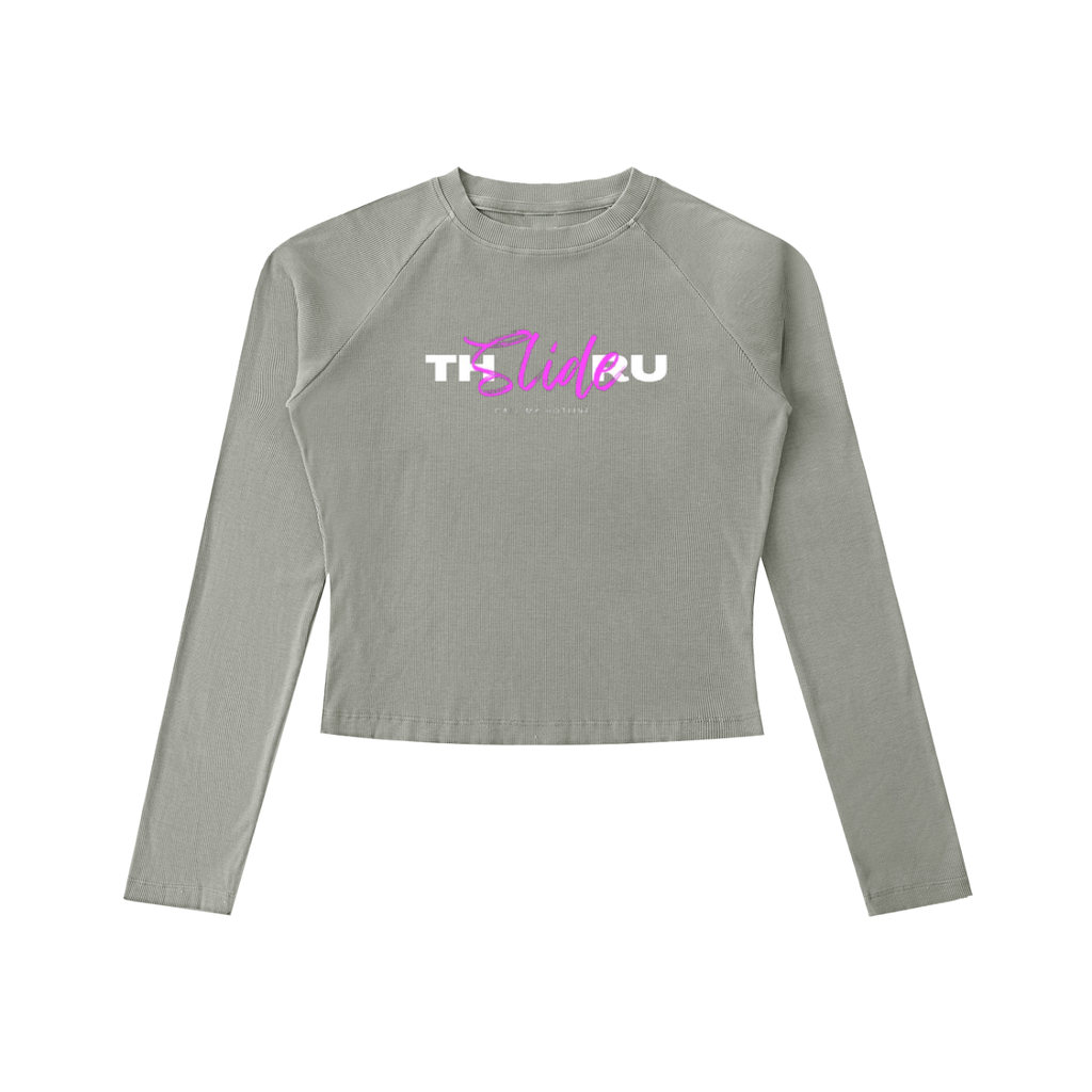 Dyed Washed Raglan Long Sleeve Slim T-Shirt