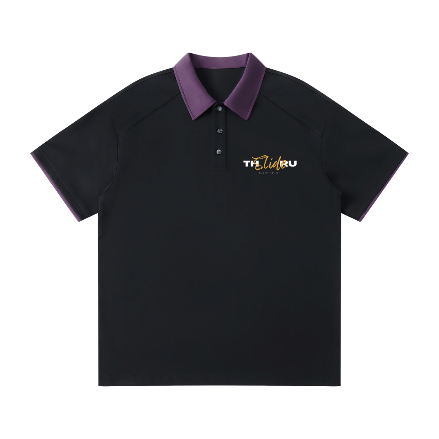 Contrast Collar Raglan Polo Shirt