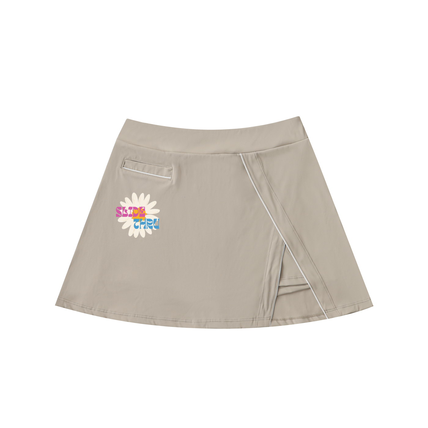 High-Waist Pocketed A-Line Skirt